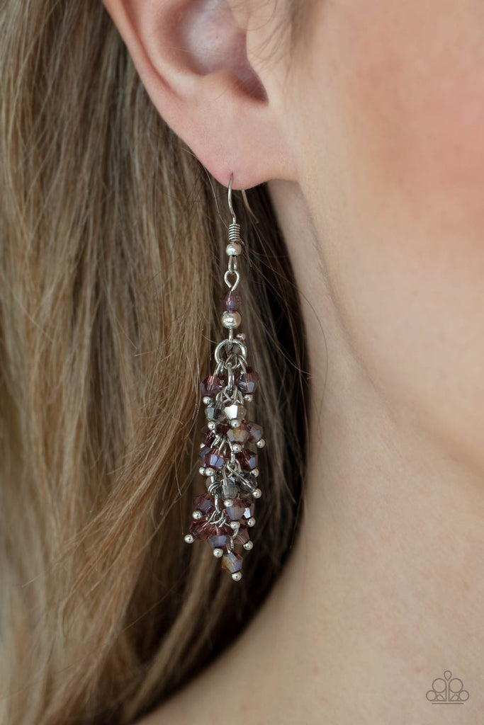 Celestial Chandeliers - Purple Earring-Paparazzi