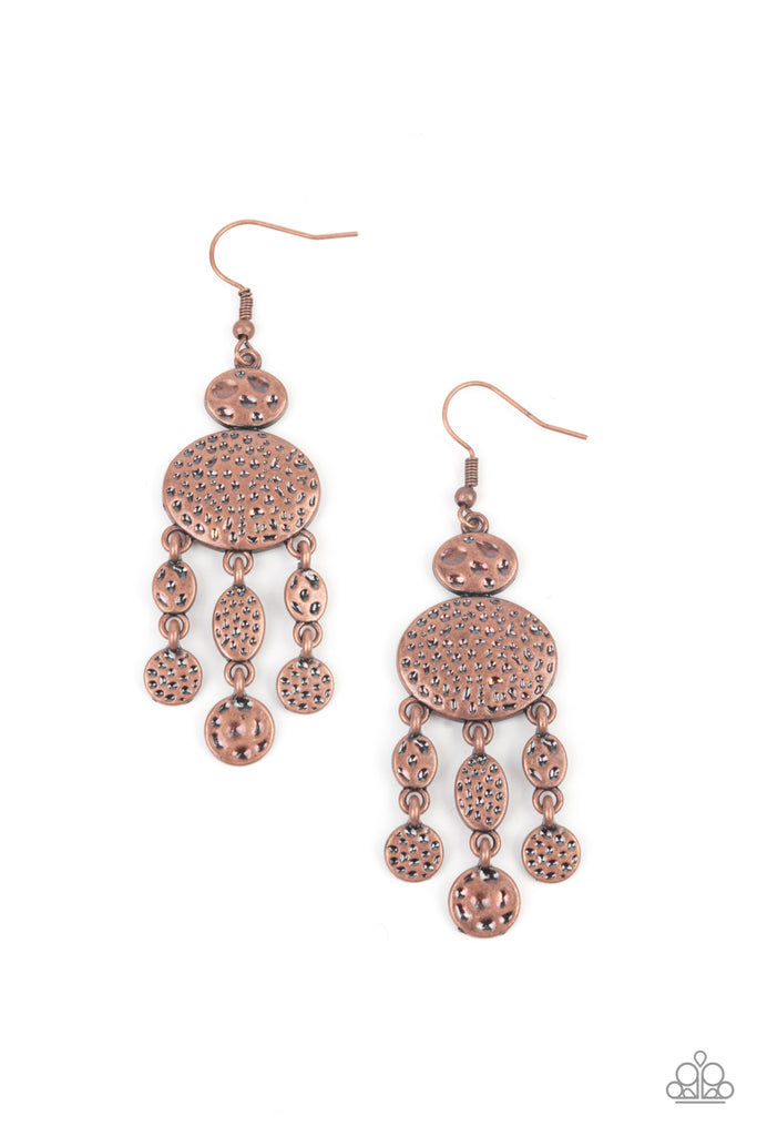 Get Your ARTIFACTS Straight - Vintage Copper Earring-Paparazzi