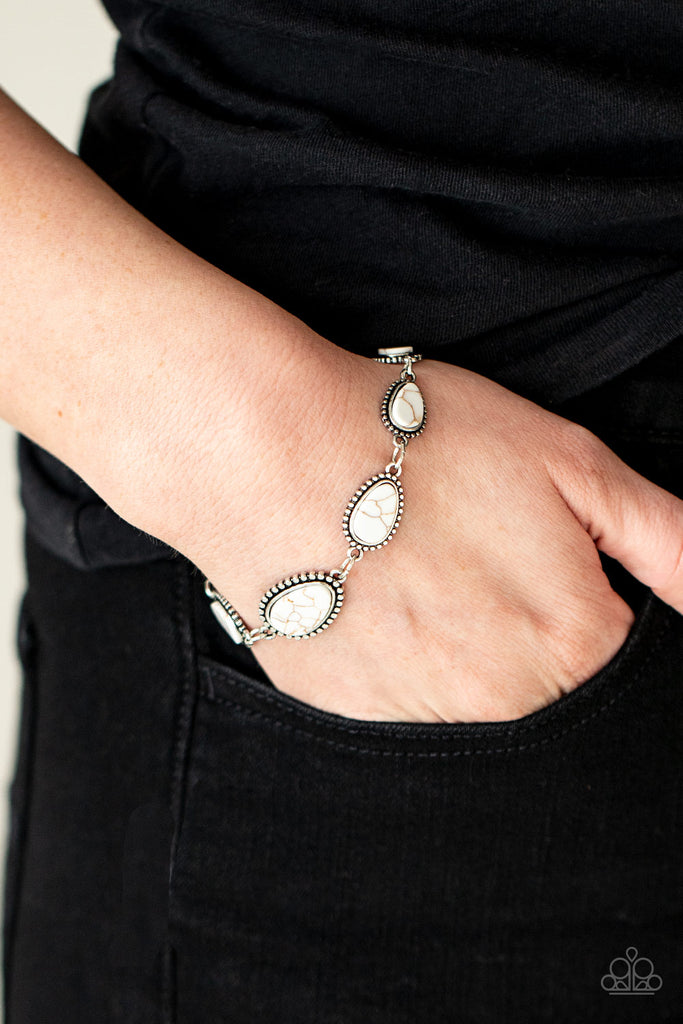 Elemental Exploration - White Bracelet-Paparazzi