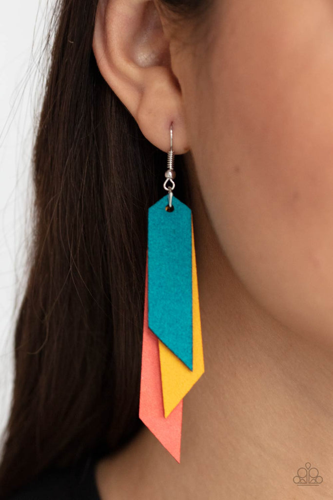 Suede Shade - Multi Earring-Suede-Paparazzi - The Sassy Sparkle