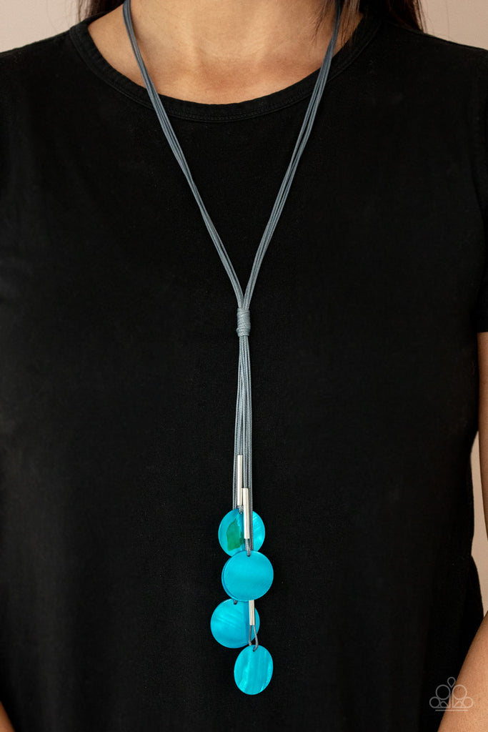 Tidal Tassels - Blue Necklace-Paparazzi