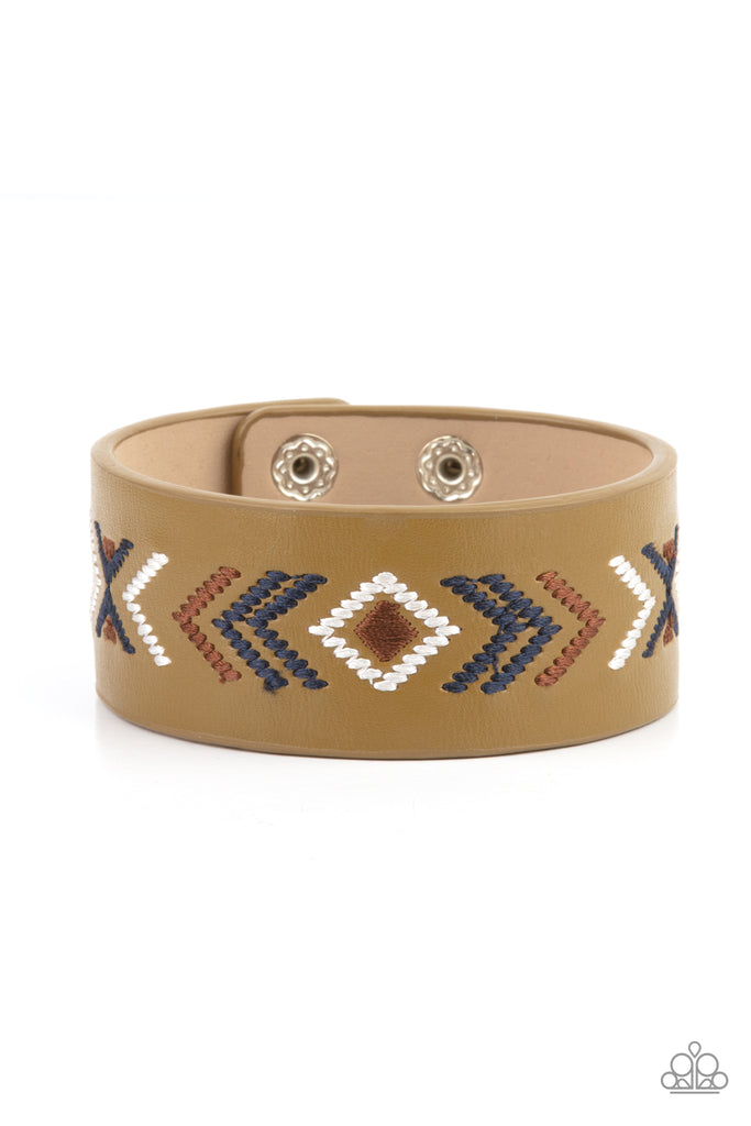 Cliff Glyphs - Multi Leather Urban Bracelet-Paparazzi