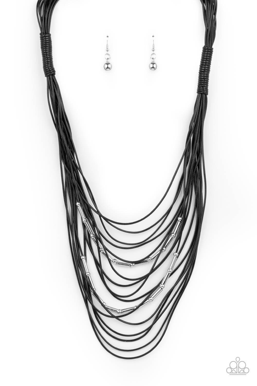 Nice CORD-ination - Black Necklace-Paparazzi