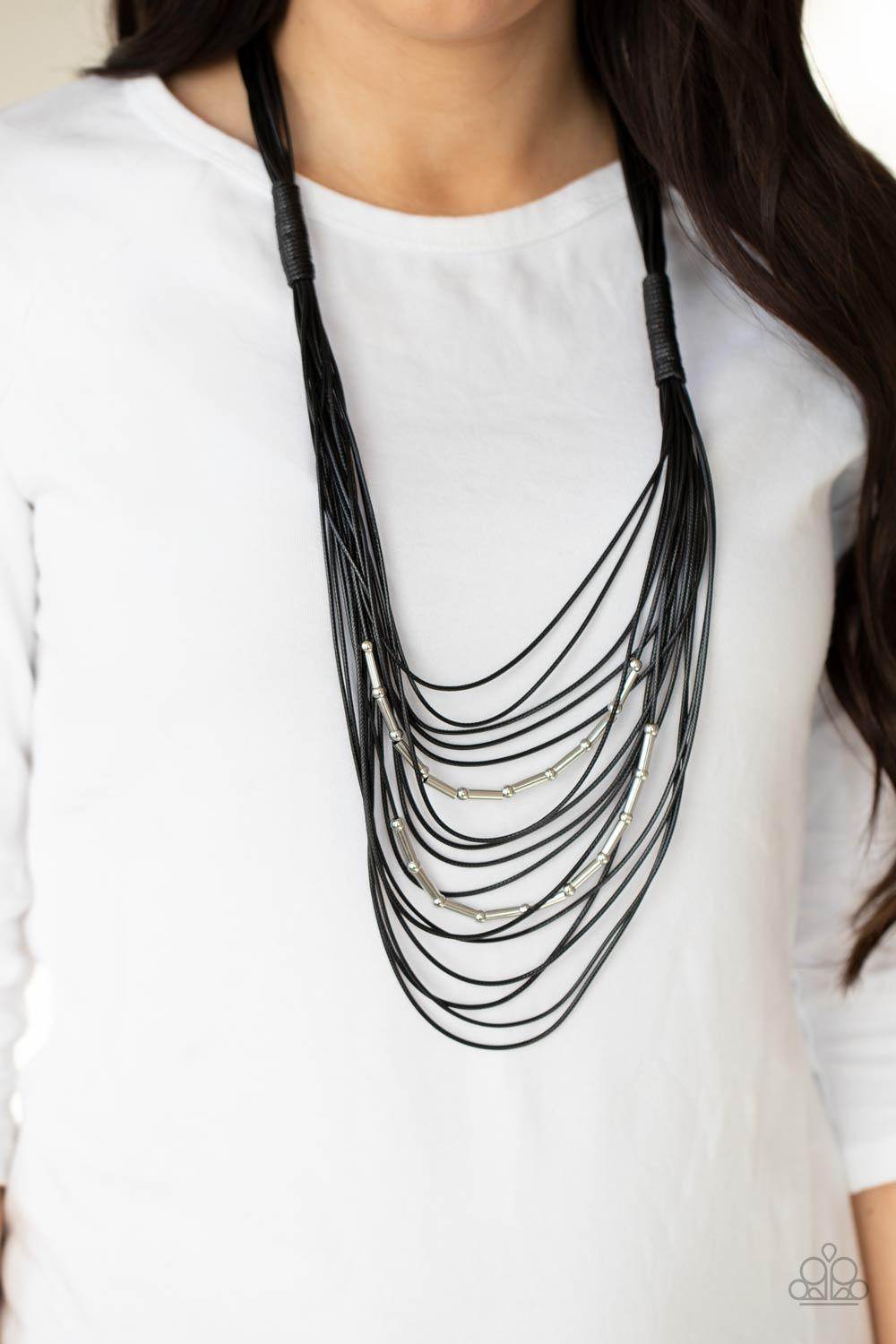 Nice CORD-ination - Black Necklace-Paparazzi