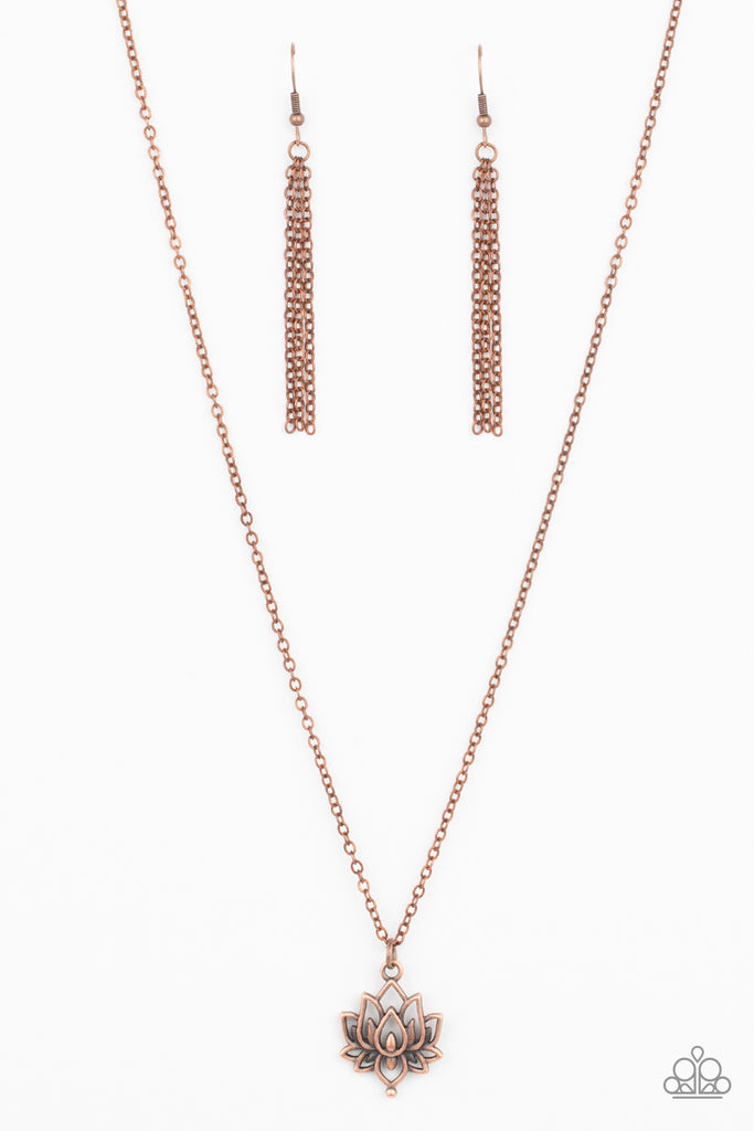 Lotus Retreat - Vintage Copper Necklace-Paparazzi