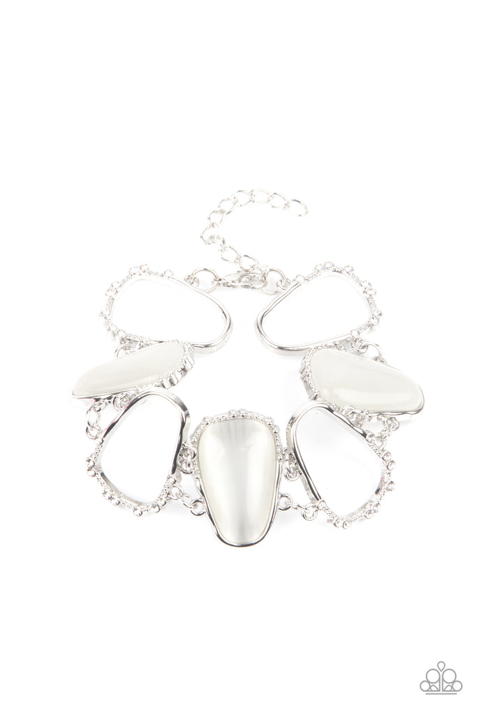 Yacht Club Couture - White Bracelet-Paparazzi - The Sassy Sparkle