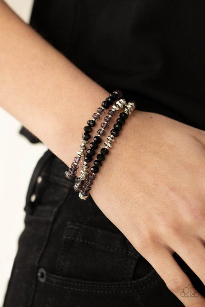 Stellar Strut - Black Bracelet-Paparazzi