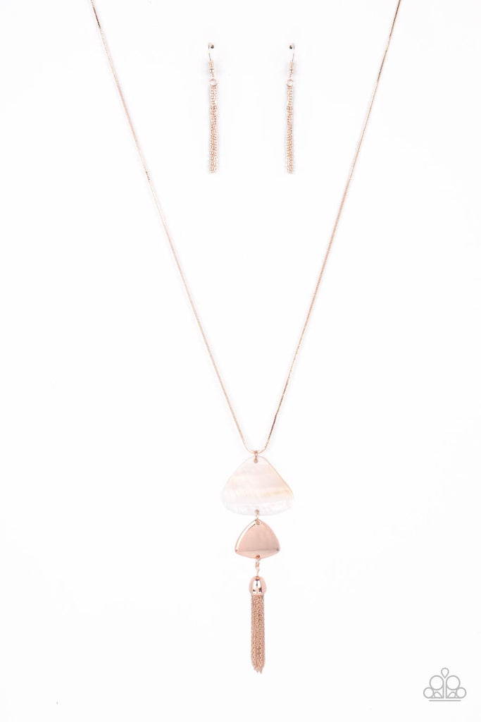 TIDE You Over - Rose Gold Necklace-Paparazzi