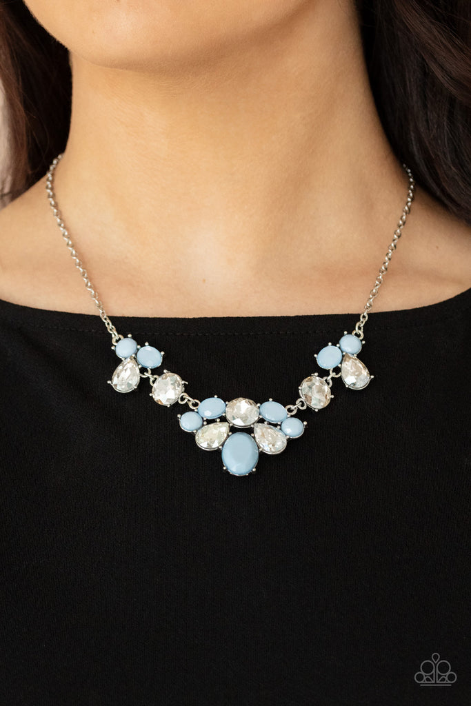 Ethereal Romance - Blue Necklace-Paparazzi