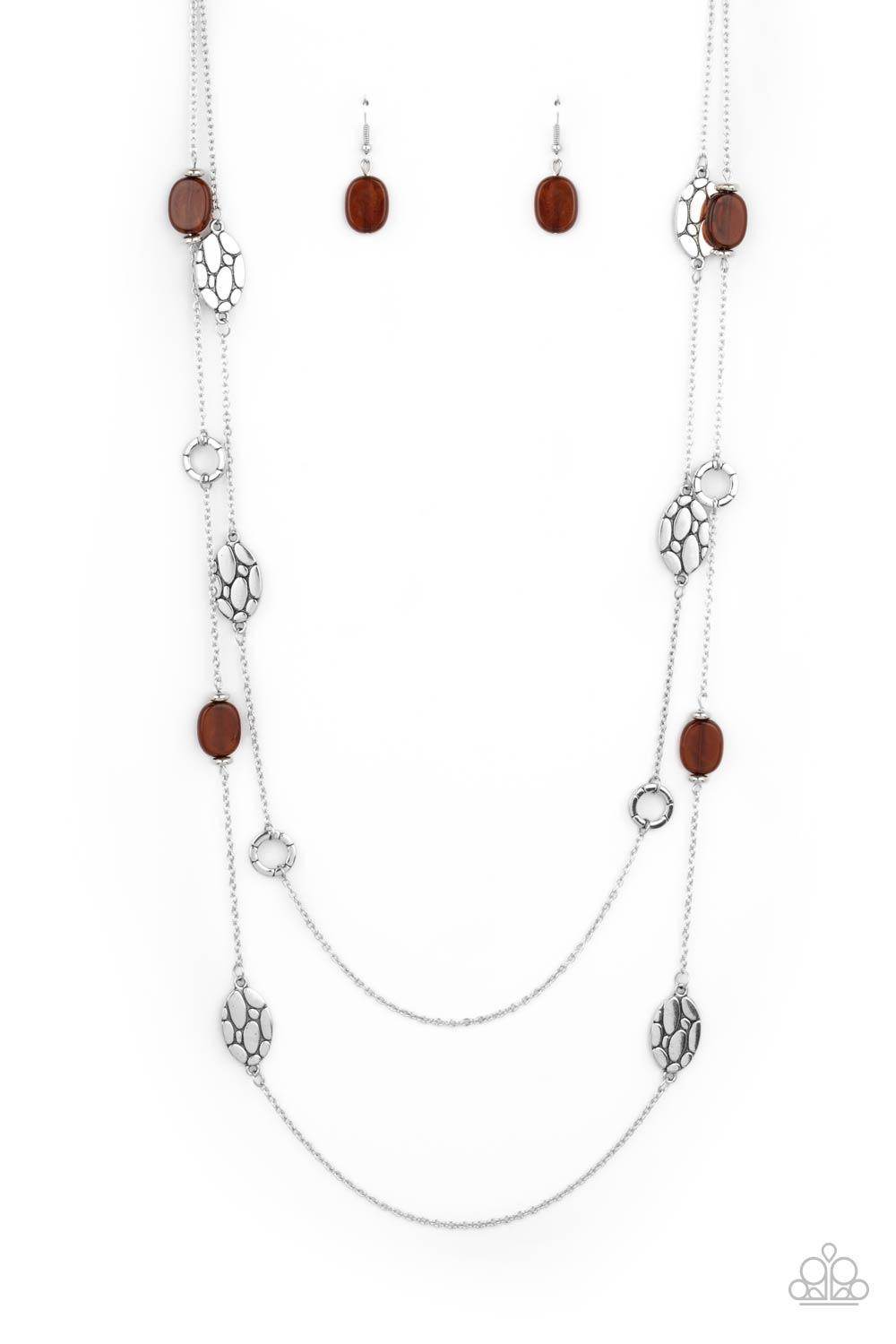 Cobble Creeks - Brown Necklace-Paparazzi