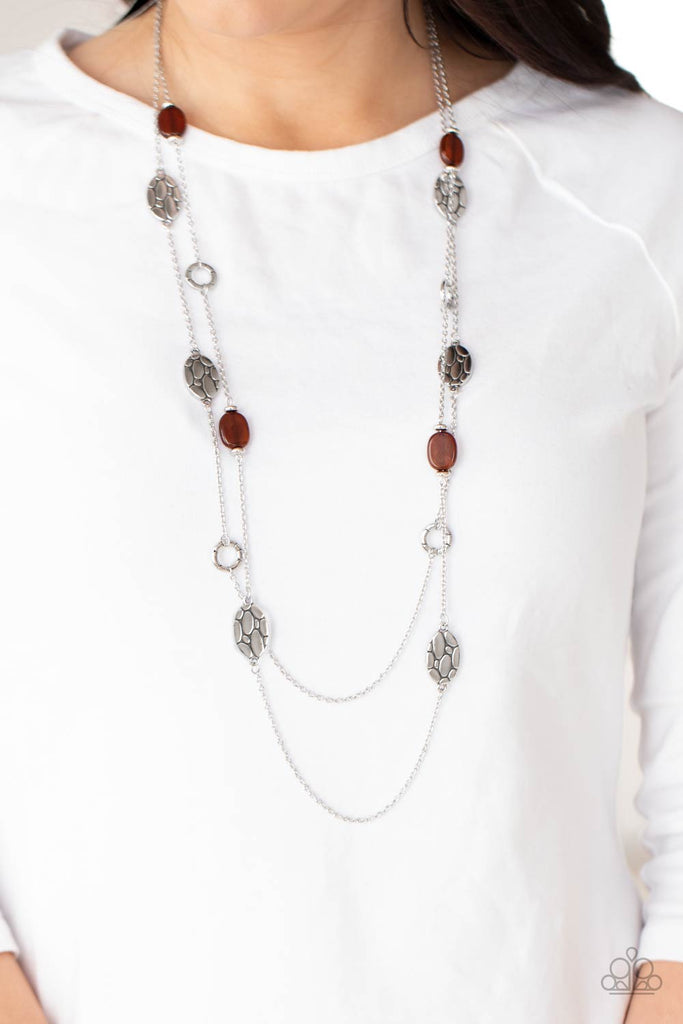 Cobble Creeks - Brown Necklace-Paparazzi