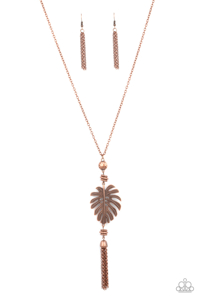 Palm Promenade - Vintage Copper Necklace-Paparazzi