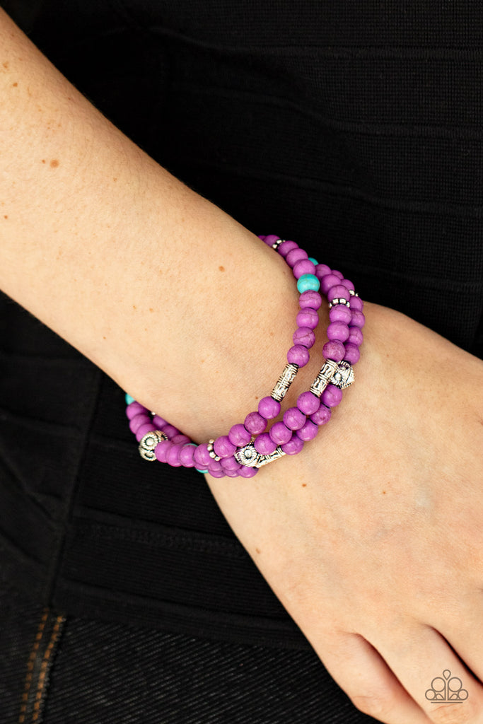 Desert Decorum - Purple Stone Bracelet-Paparazzi