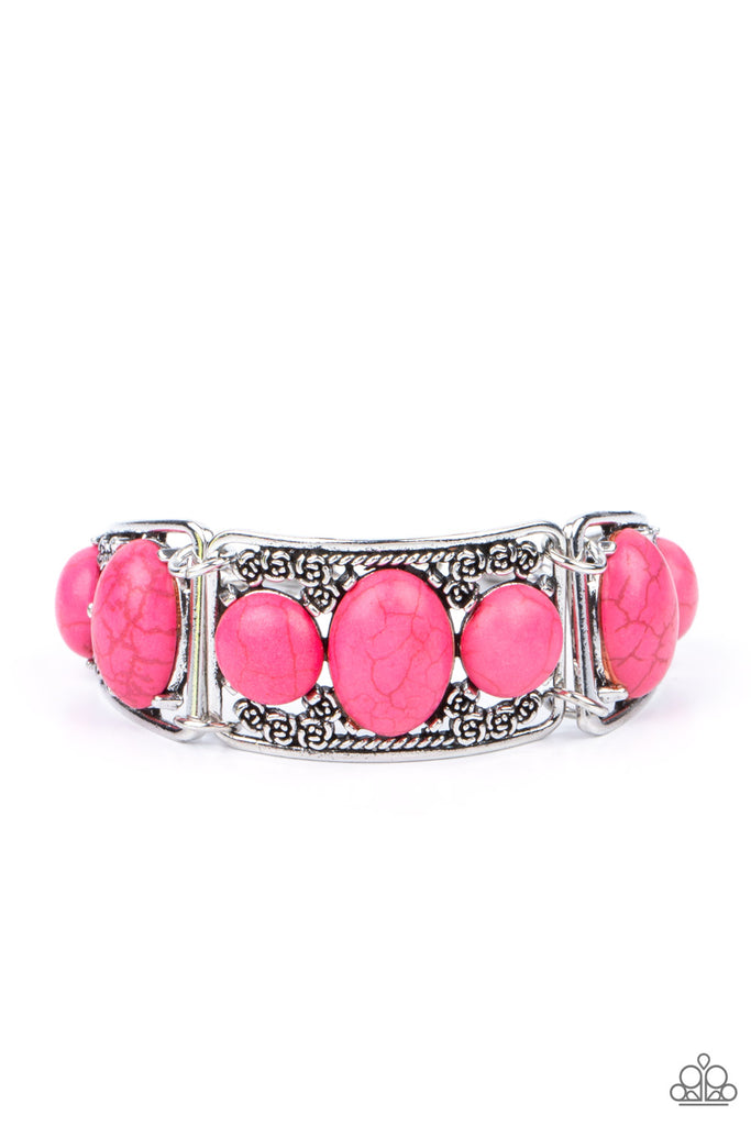 Southern Splendor - Pink Stone Bracelet-Paparazzi