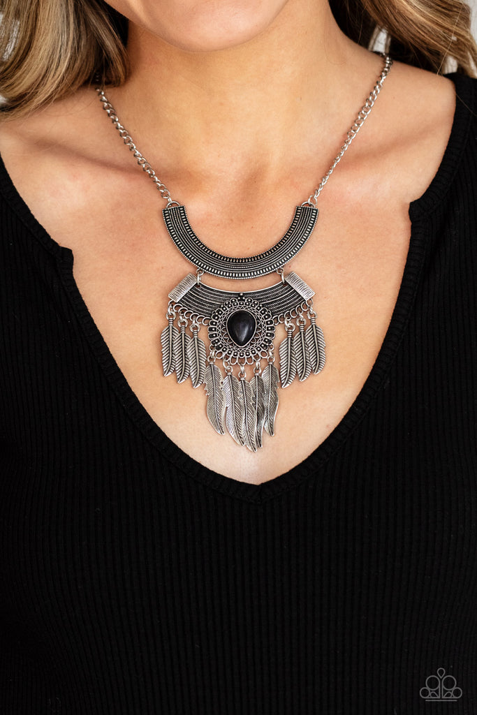 Desert Devotion - Black Stone Necklace-Paparazzi