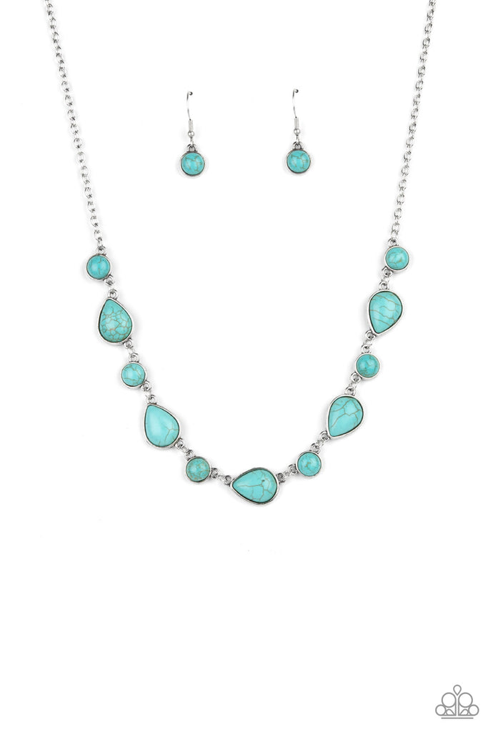 Heavenly Teardrops - Blue Stone Necklace-Paparazzi