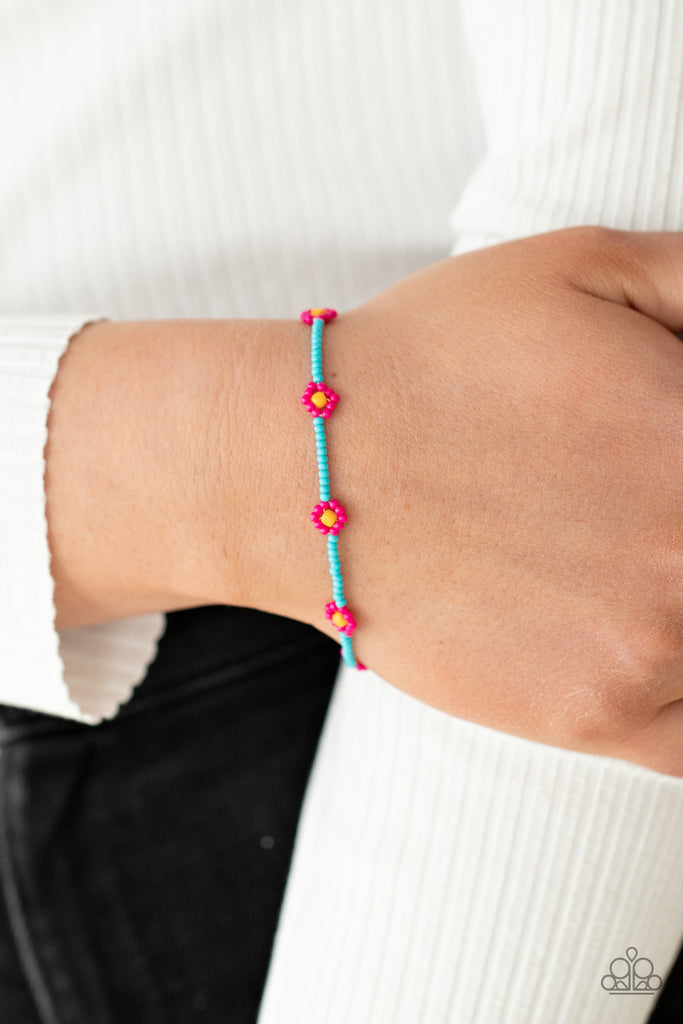 Camp Flower Power - Pink Seed Bead Bracelet-Paparazzi