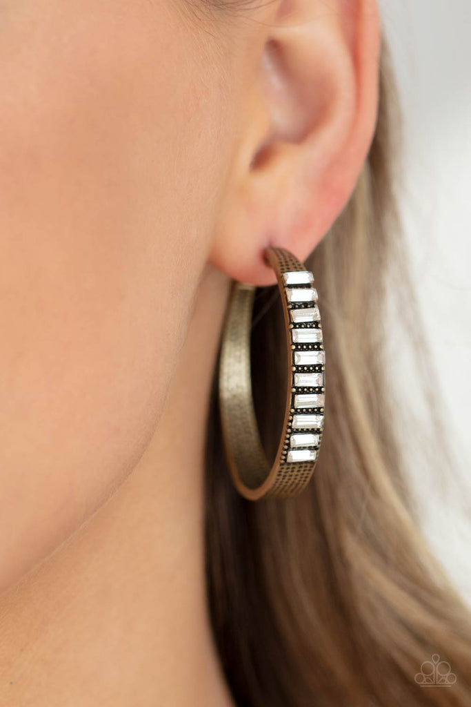 More To Love - Brass Post Hoop Earring-Paparazzi