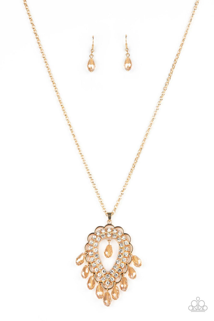 Teasable Teardrops - Gold Necklace-Paparazzi