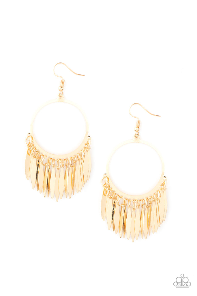 Radiant Chimes - Gold Earring-Paparazzi