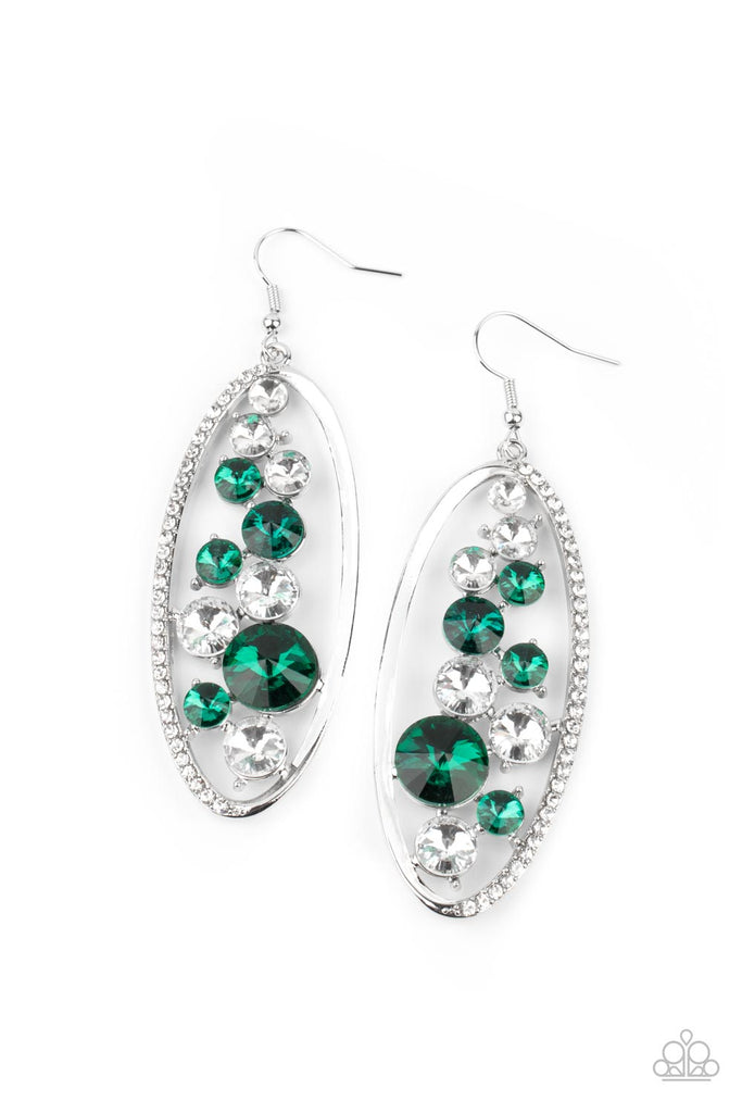 Rock Candy Bubbly - Green Earring-Paparazzi - The Sassy Sparkle