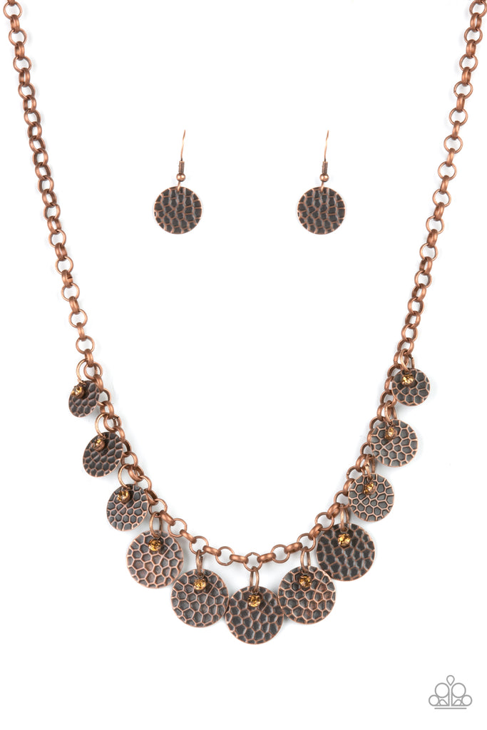 Delightfully Dappled - Copper Necklace-Paparazzi - The Sassy Sparkle