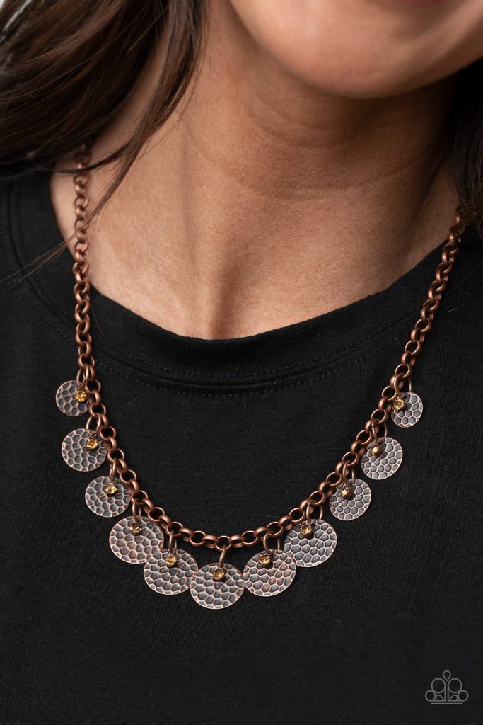 Delightfully Dappled - Copper Necklace-Paparazzi