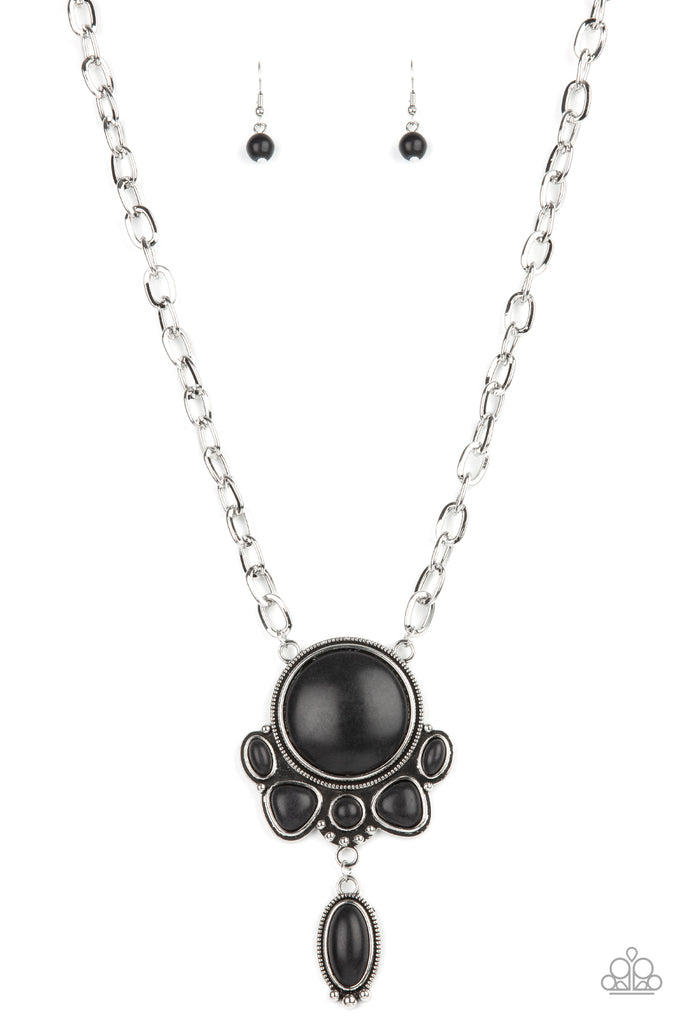 Geographically Gorgeous - Black Stone Necklace-Paparazzi