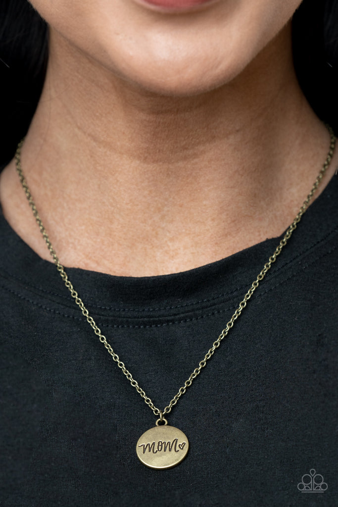 The Cool Mom - Brass Necklace-Paparazzi