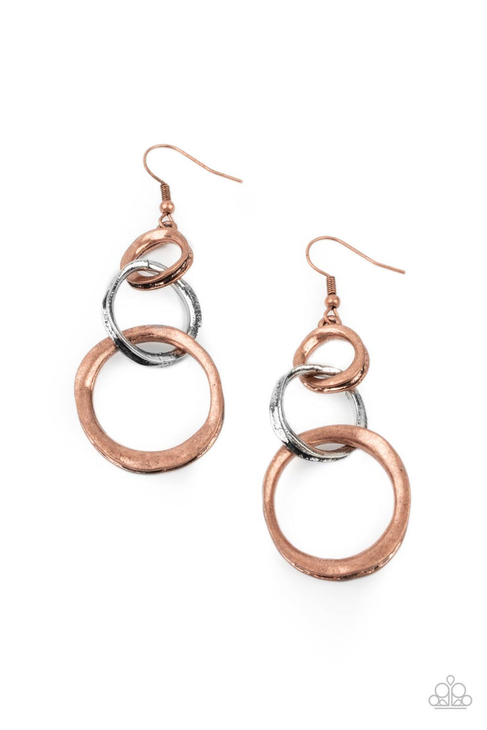 Harmoniously Handcrafted - Copper Earring-Paparazzi - The Sassy Sparkle