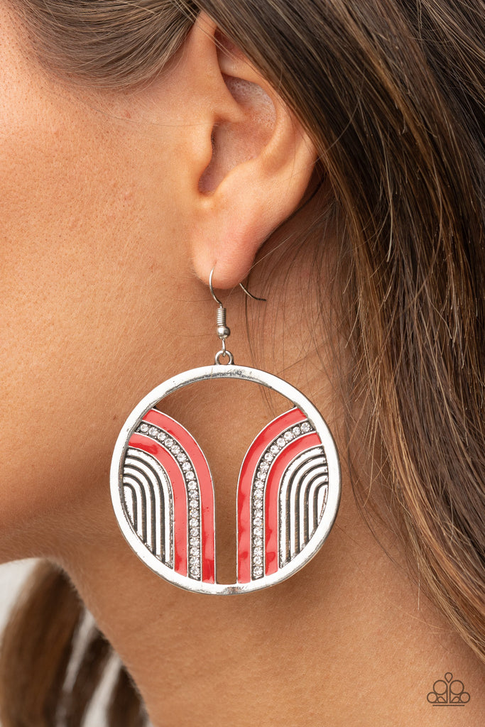 Delightfully Deco - Red Earring-Paparazzi