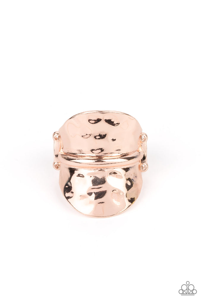 High Stakes Gleam - Rose Gold Ring-Paparazzi
