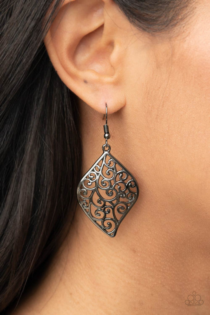 Your Vine Or Mine - Gunmetal Earring-Paparazzi