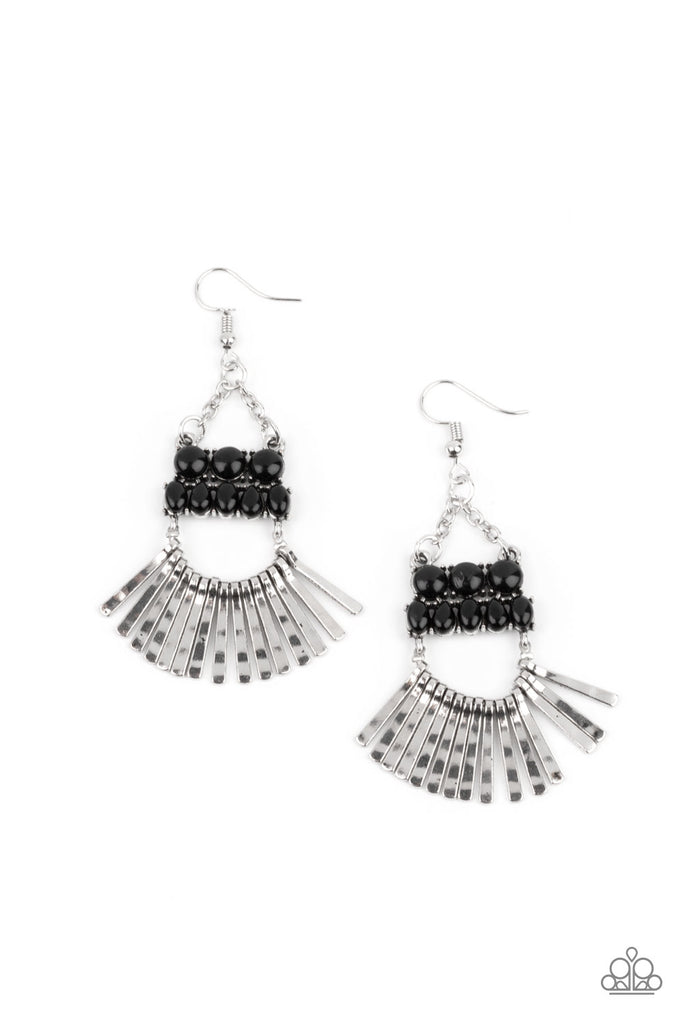 A FLARE For Fierceness - Black Earring-Paparazzi - The Sassy Sparkle