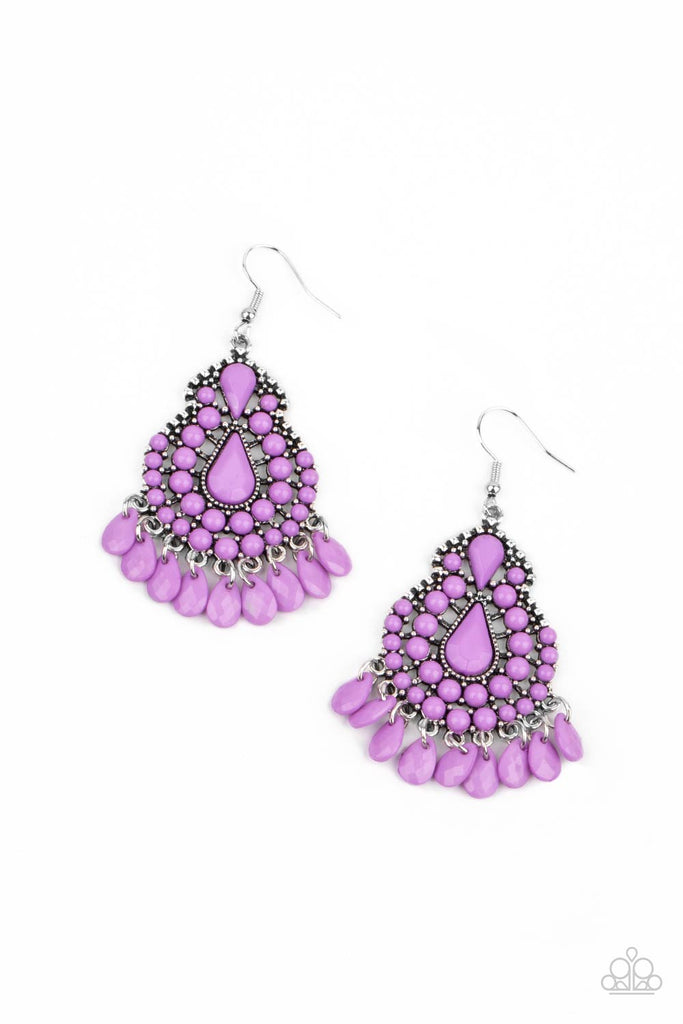 Persian Posh - Purple Earring-Paparazzi - The Sassy Sparkle