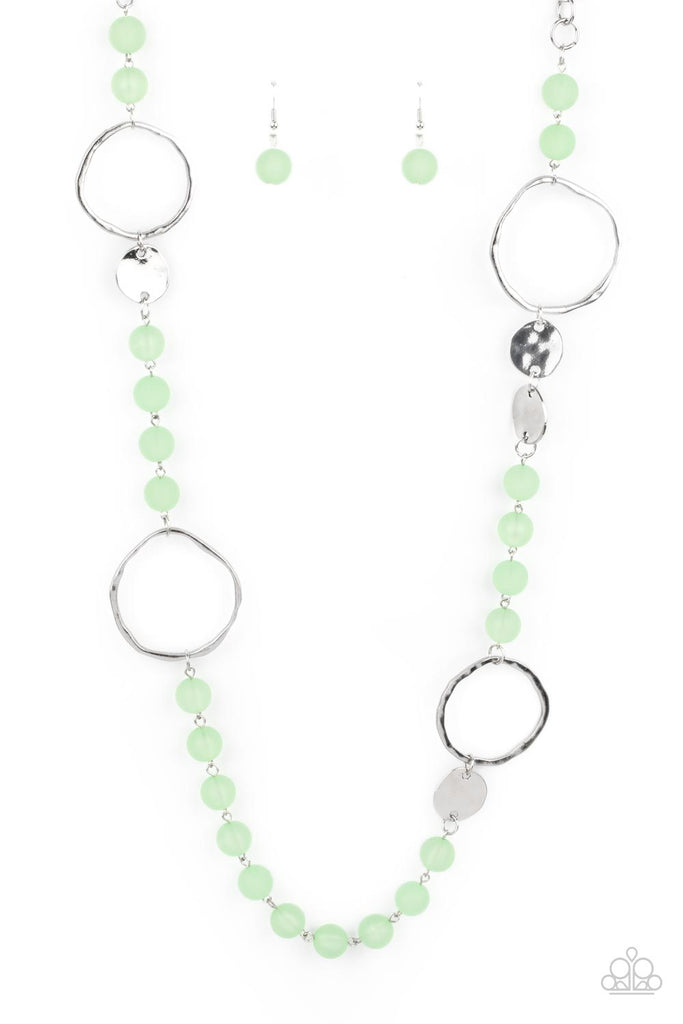 Sea Glass Wanderer - Green Necklace-Paparazzi