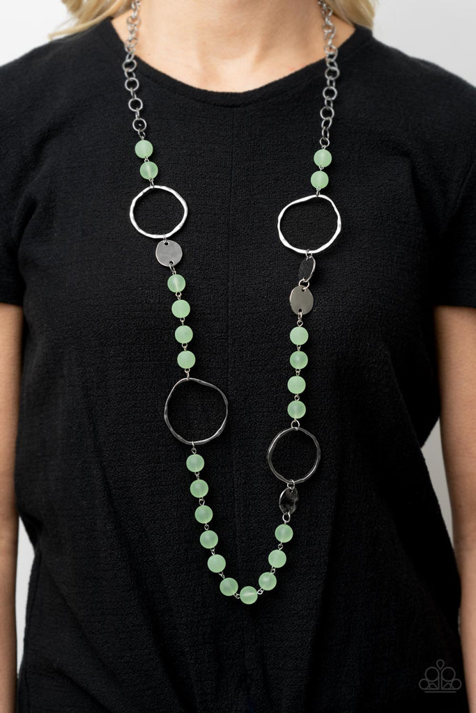 Sea Glass Wanderer - Green Necklace-Paparazzi - The Sassy Sparkle