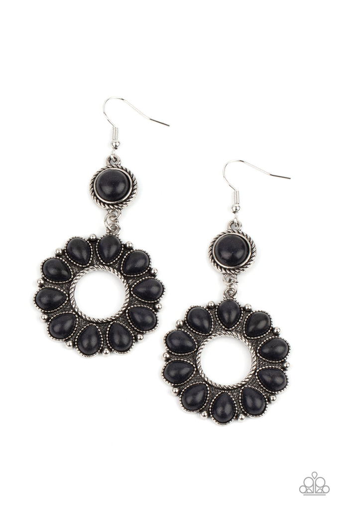 Back At The Ranch - Black Stone Earring-Paparazzi