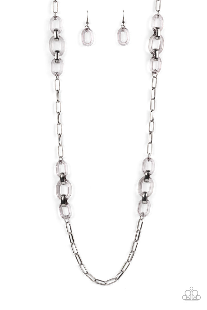 Have I Made Myself Clear? - Black Gunmetal Necklace-Paparazzi