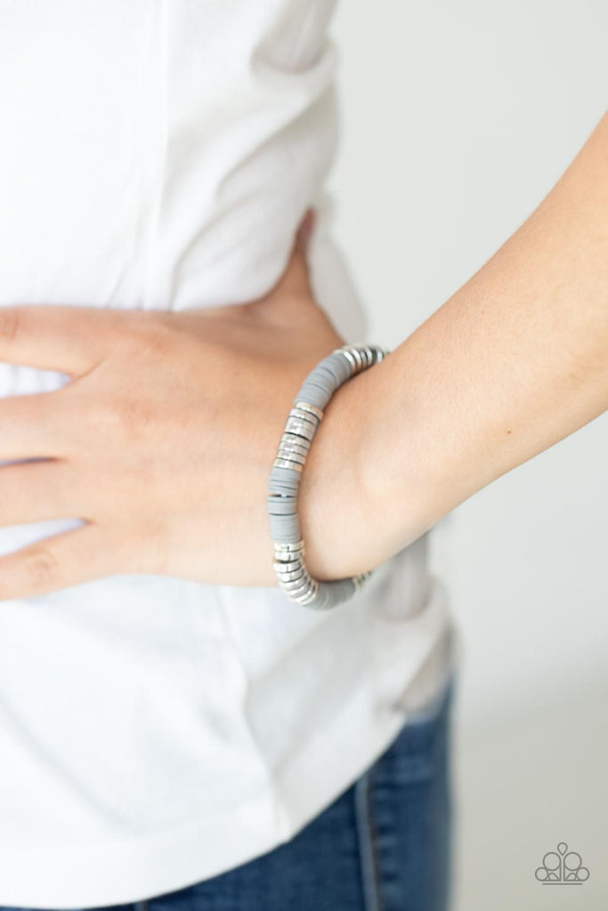Stacked In Your Favor - Silver Bracelet-Paparazzi