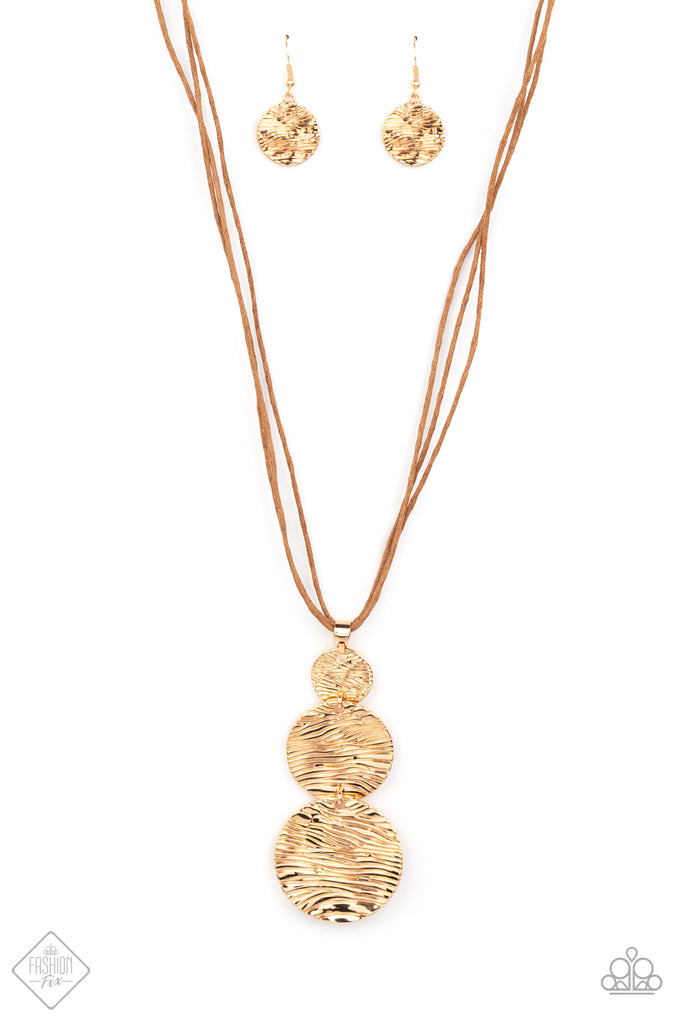 Circulating Shimmer - Gold Necklace-Paparazzi