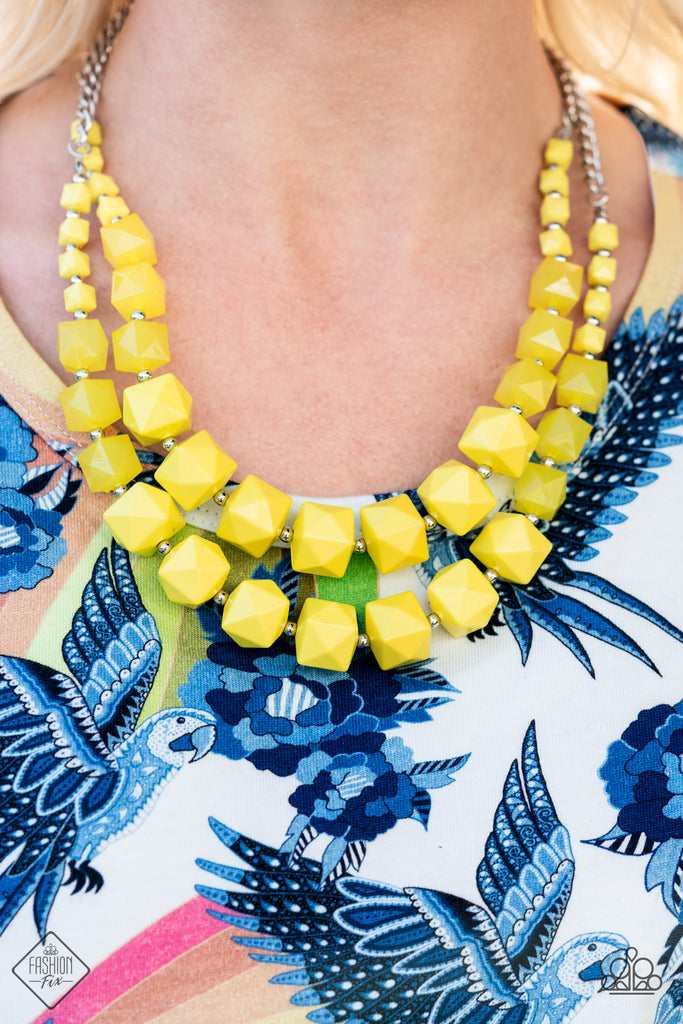 Summer Excursion - Yellow Necklace-Paparazzi