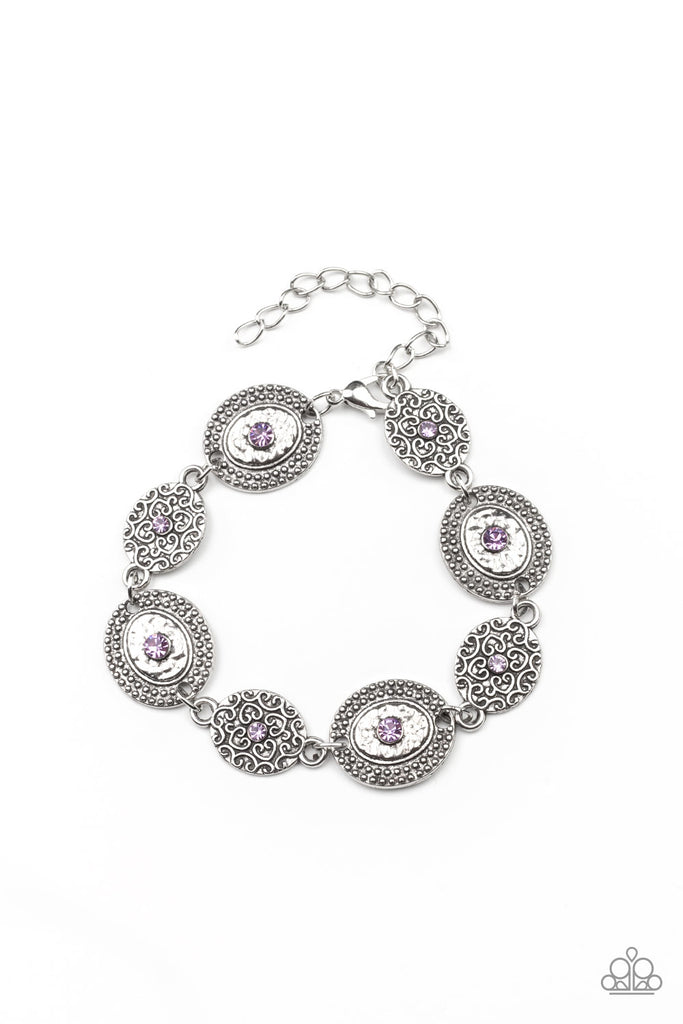 Secret Garden Glamour - Purple Bracelet-Paparazzi - The Sassy Sparkle