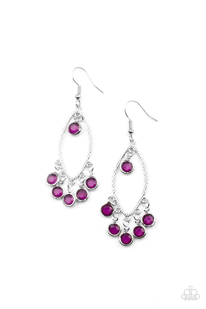 Glassy Grotto - Purple Earring-Paparazzi