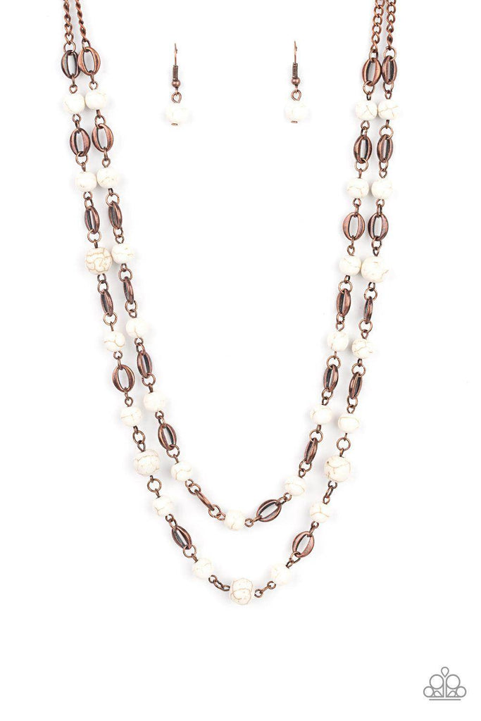 Essentially Earthy - Vintage Copper Stone Necklace-Paparazzi