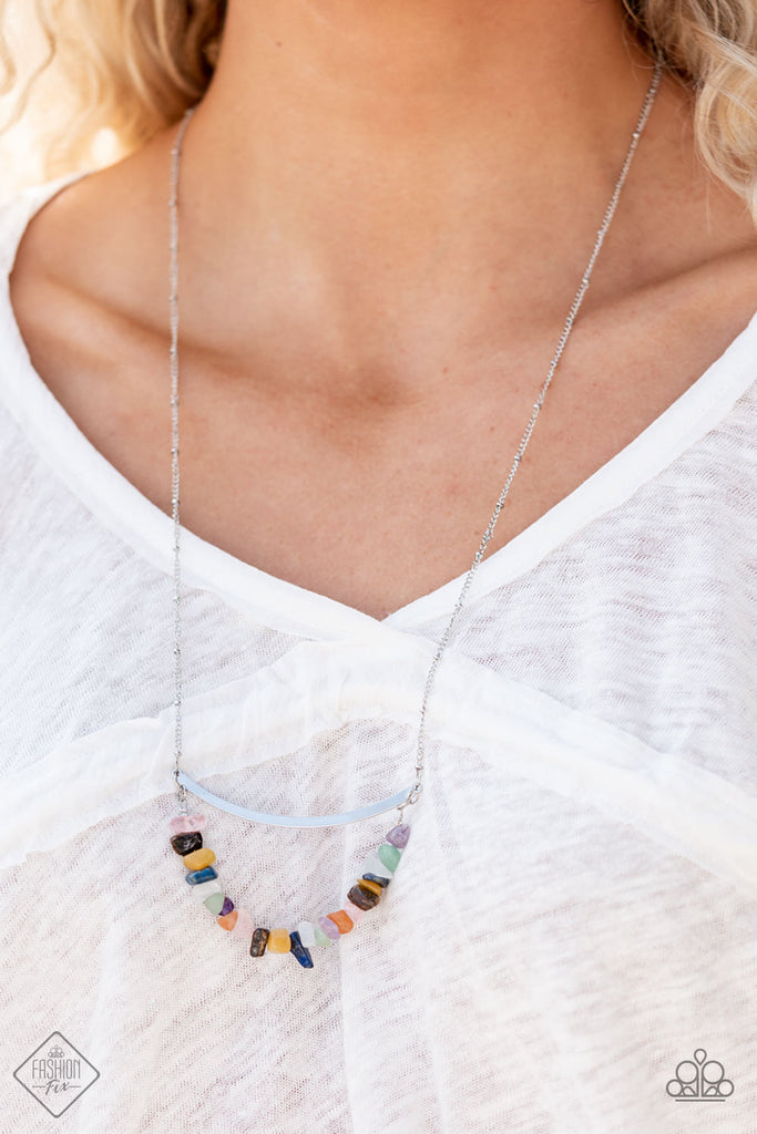 Pebble Prana - Multi Necklace-Paparazzi