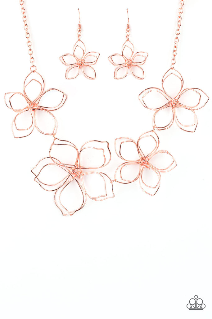 Flower Garden Fashionista - Copper Necklace-Paparazzi - The Sassy Sparkle