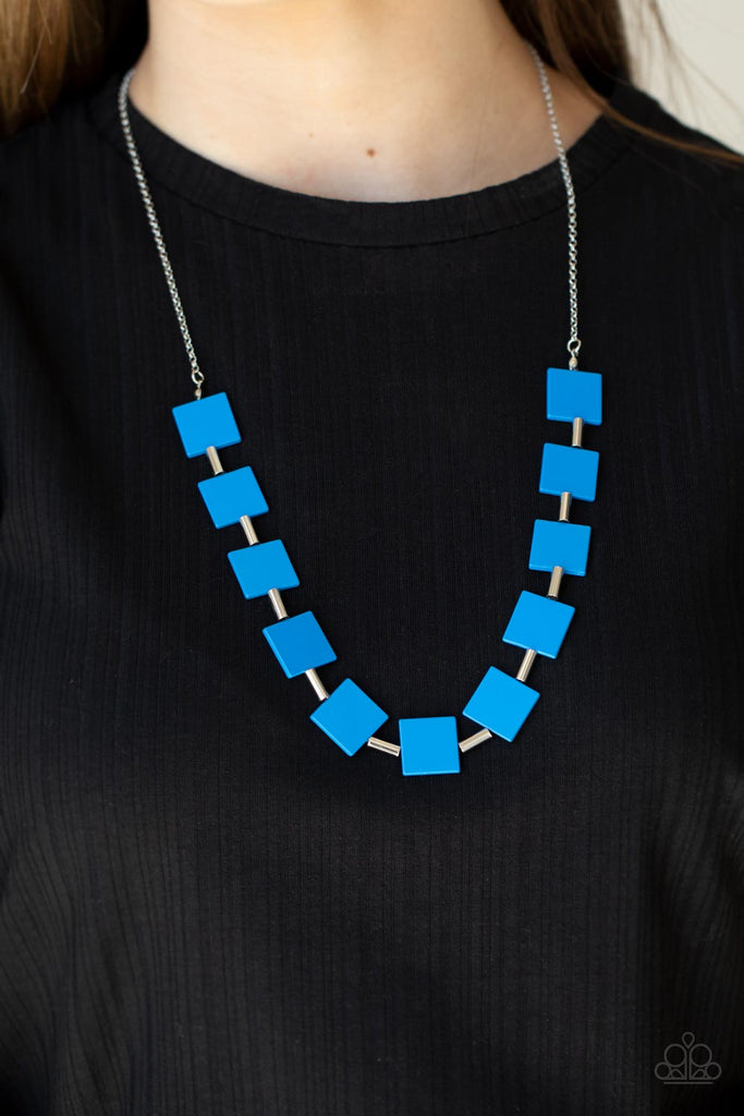 Hello, Material Girl - Blue Necklace-Paparazzi