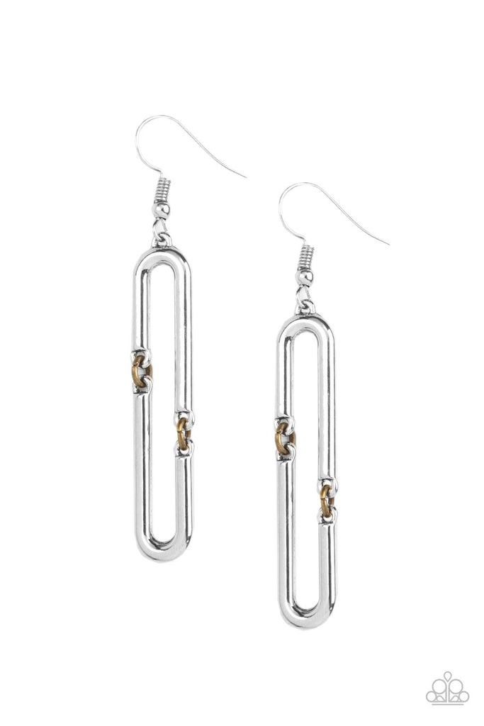 Linked and Synced - Silver Paparazzi Earring - The Sassy Sparkle