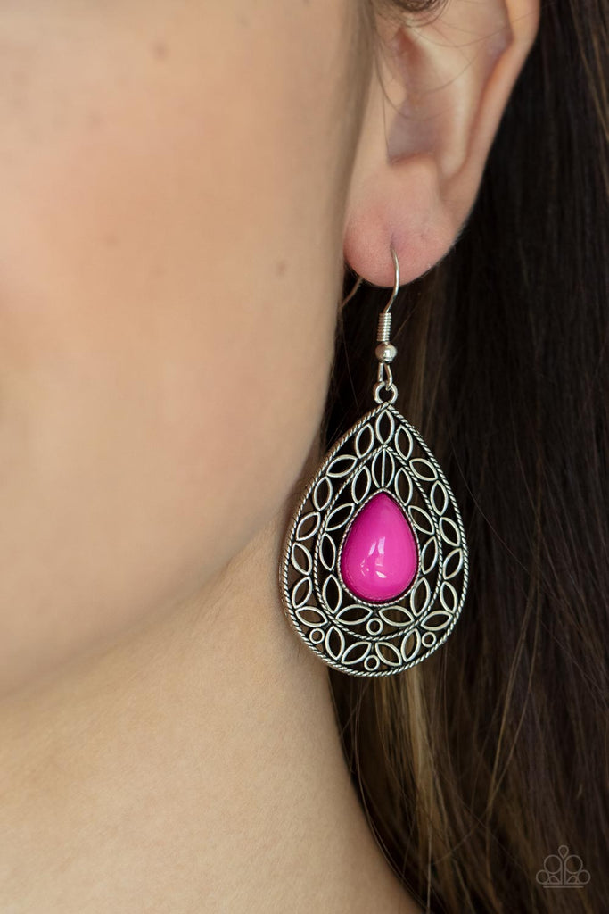 Fanciful Droplets - Pink Earring-Paparazzi